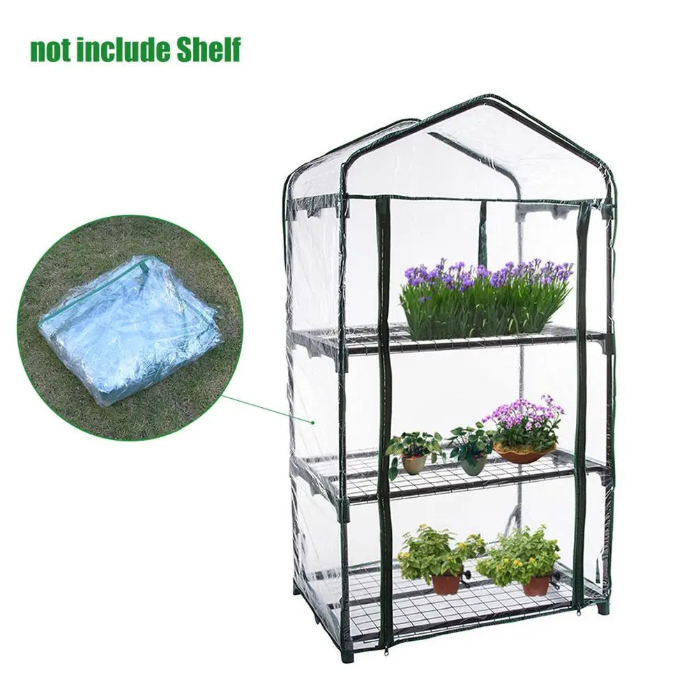 Garden House Mini Portable Garden Green House Warm Greenhouse Flower Plants Gardening Outdoor Greenhouse Cover (no Iron Shelf)