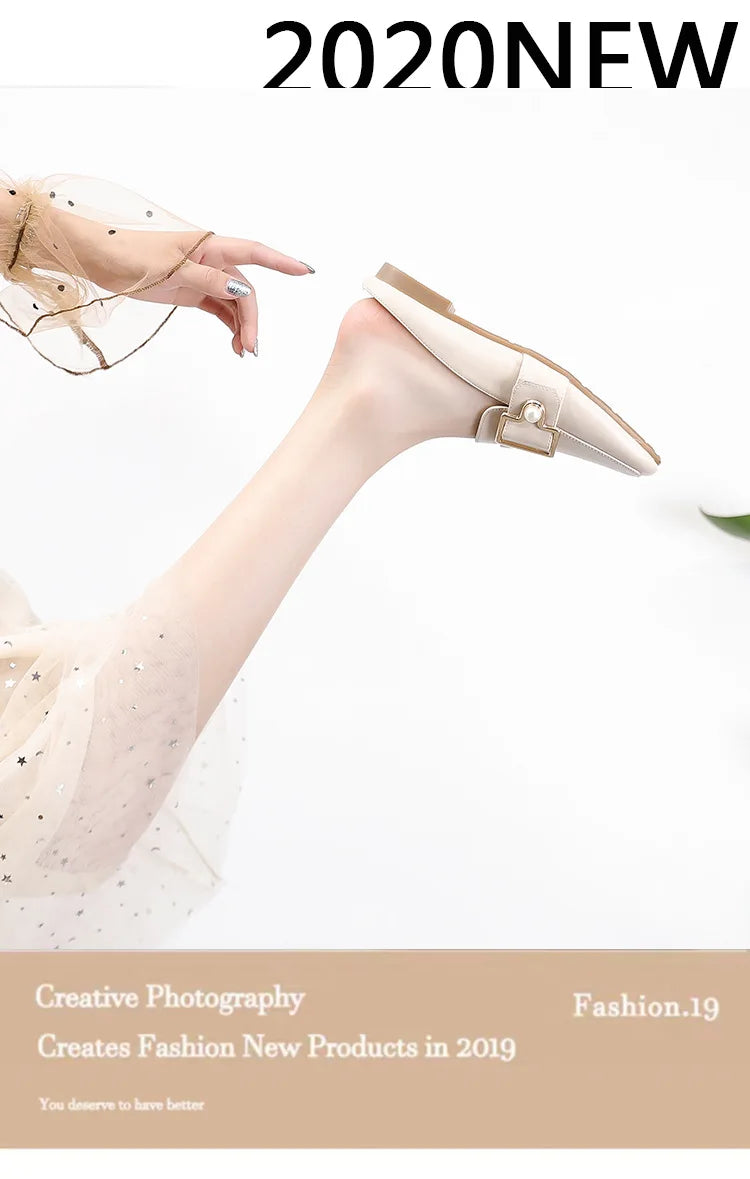 Damen Slipper 2025 - Mode Leder Loafer Ohne Absatz - Slip-On Sommer Outdoor Leichte Walking Schuhe