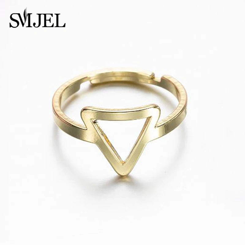 New Punk Geometric Ring for Men Women Exaggerated Stainless Steel Jewelry Opening Adjustable Ring Anillo Hombre Bijoux 2021 Gift