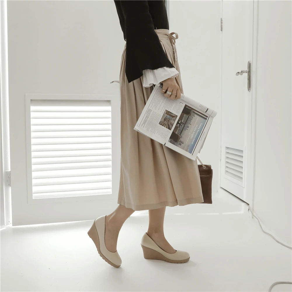 Diane Lockhart Keilabsatz Komfortabel - 7cm Absatz Weiß