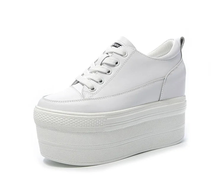 White Luxury Designer Sneakers On Platform Sports Shoes For Women 2025 New Fashion Thick Bottom Wedding Shoes High Heel 11cm