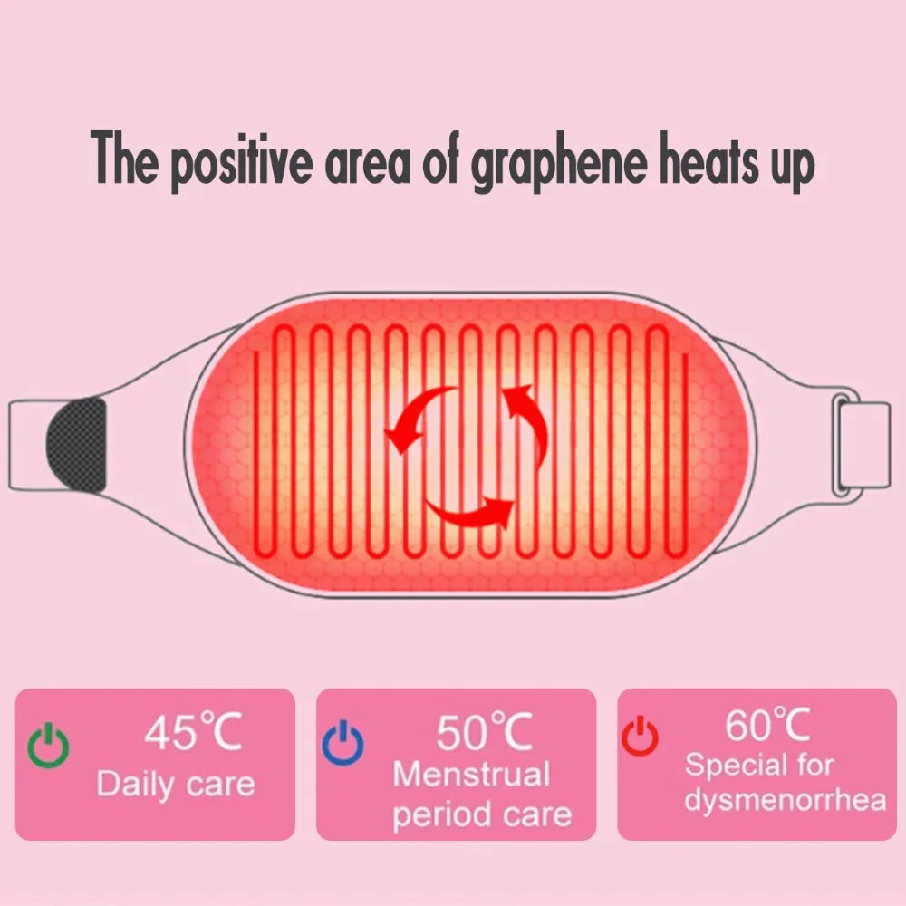 Centură electrică caldă pentru uter, curea de încălzire USB, centură de talie, ameliorarea durerii, bandă încălzită cu infraroșu îndepărtat, ameliorarea dismenoreei, încălzitor de corp feminin