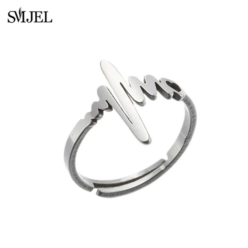 Inel geometric punk nou pentru bărbați și femei, bijuterii din oțel inoxidabil exagerate, inel reglabil cu deschidere, inel Hombre Bijoux 2021, cadou