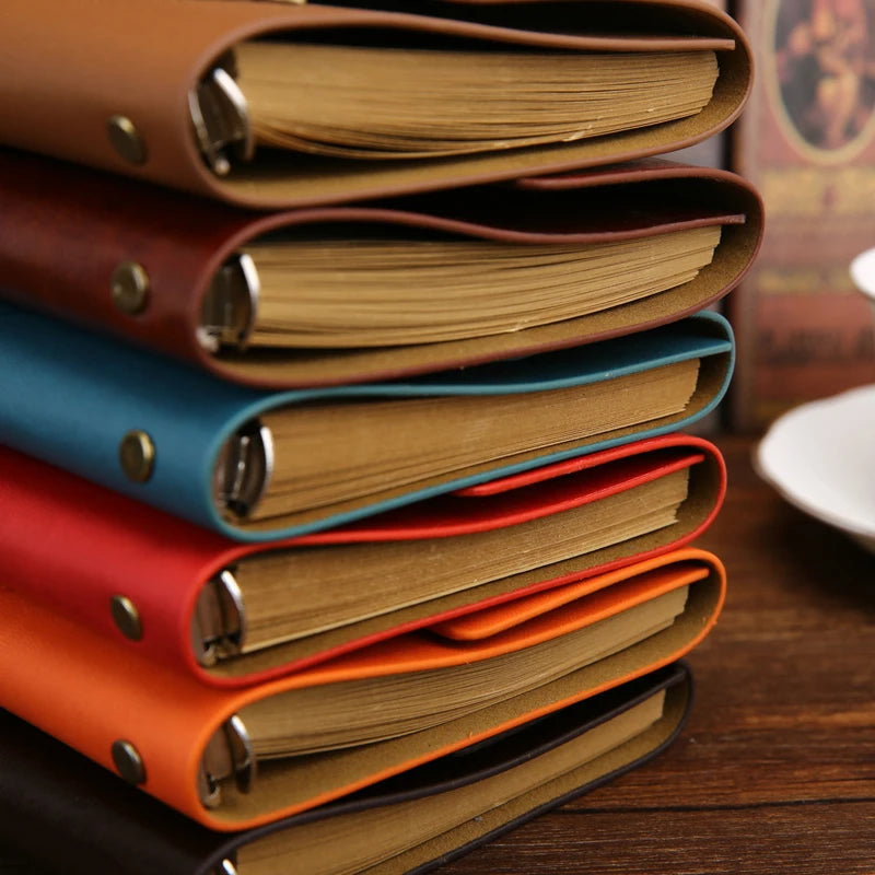 PU Leder Spiral Notizbuch 2025 - 160 Seiten Replaceable Journal Planner Schule