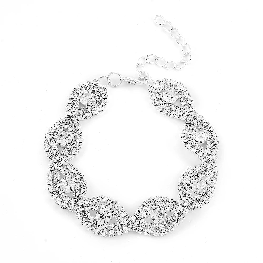 Elegant Deluxe Strass Kristall Armband Bangle Für Frauen Mode Charm Armbänder Trendy Schmuck Mädchen Geschenk