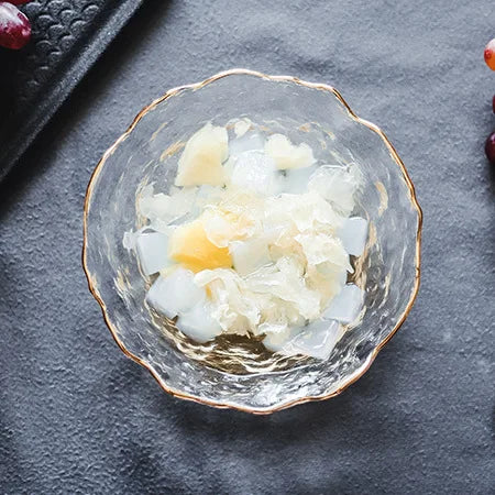 Glass Plate Irregular Dinner Plates Gold Glass Dishes Creative Salad Bowl Transparent Plate Glass Bowl and Dish Set Dessertplate