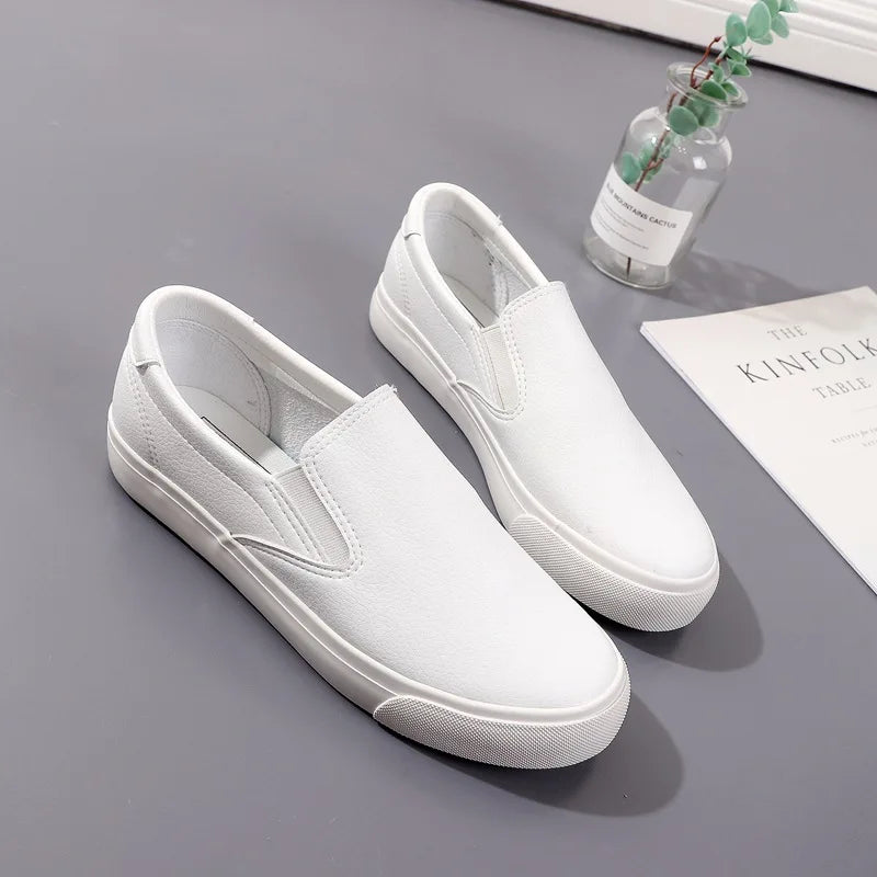 Fashion White Leather Women Chunky Sneakers White Shoes Tenis Feminino Zapatos De Mujer Platform Women Casual Shoes