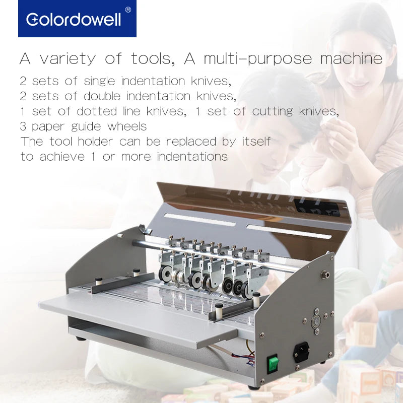 SH500 Desktop Electric Paper Creasing Machine 470mm/18'' Width With Cutting Blade for Paper Processing