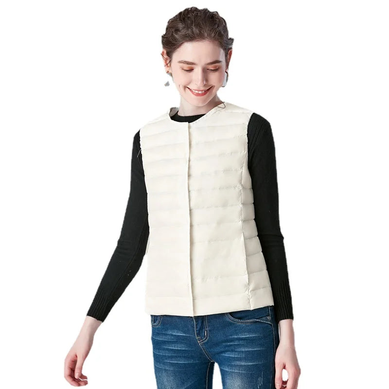 Aurora Stehkragen Daunenweste - Dünn Füllung 80% Größe 3XL