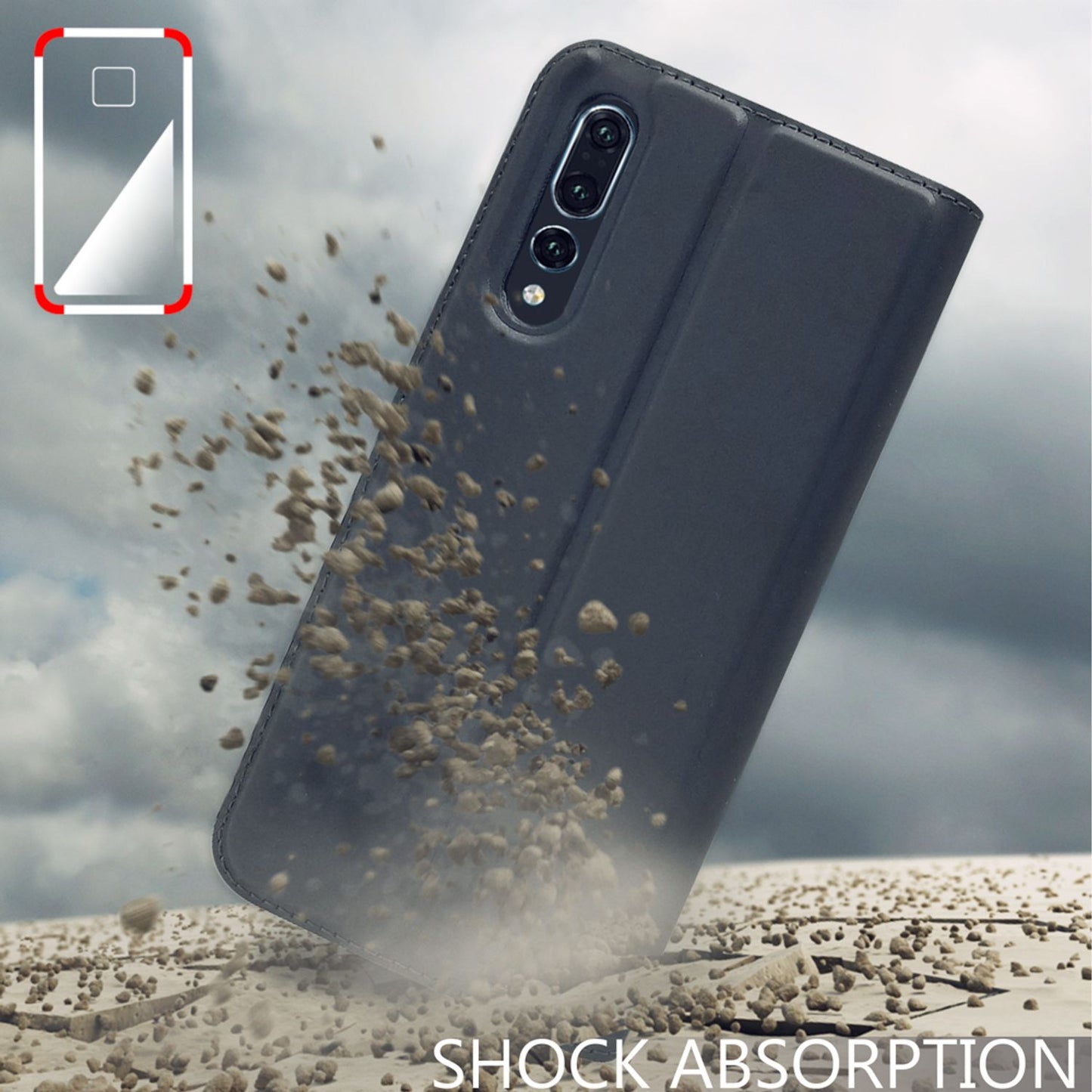 NALIA Huawei P20 Pro Slim Kickstand Flip Case Aus Kunstleder Hochwertig - Magnet Dünn Schutz