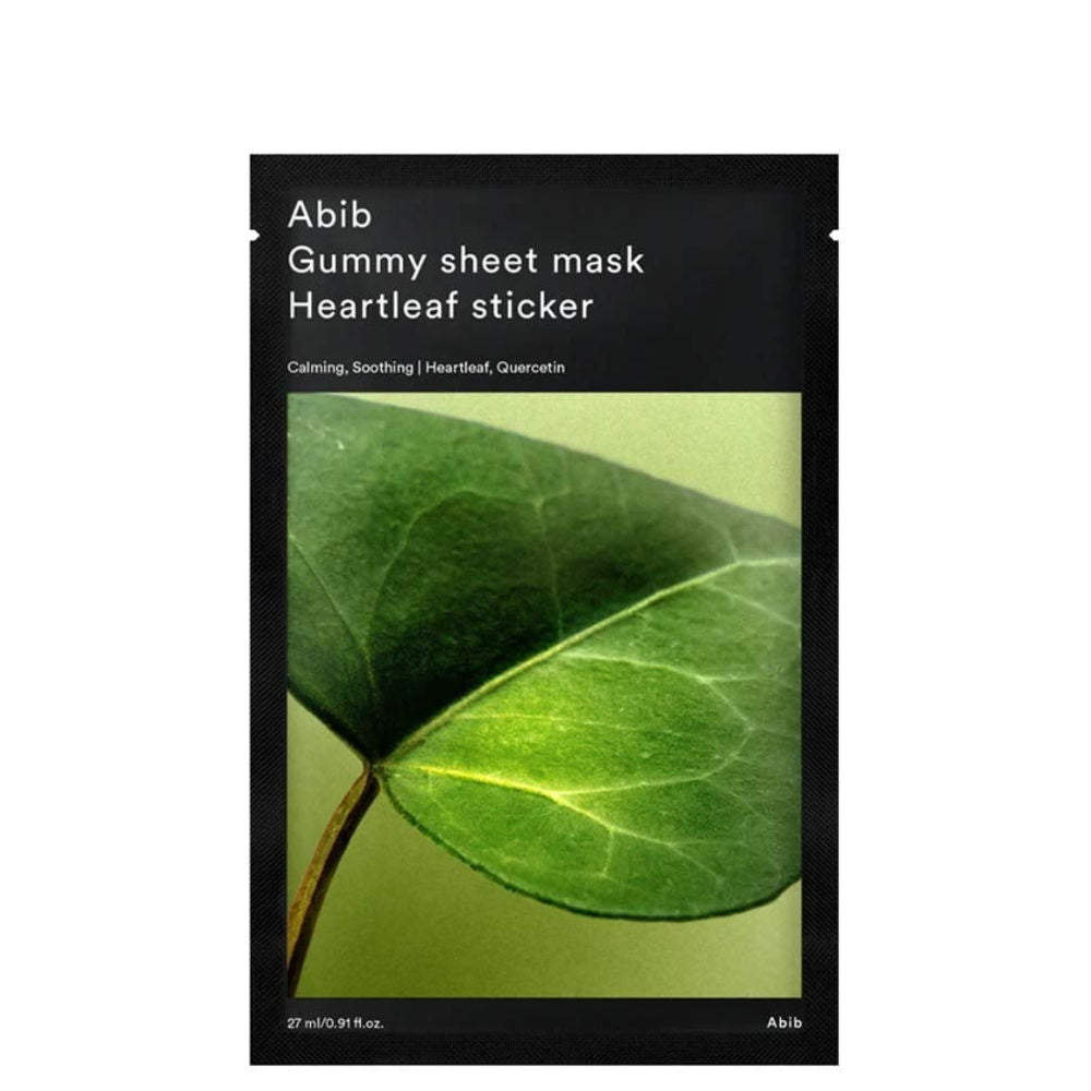 Abib Gummy Sheet Mask Heartleaf Sticker - Beruhigende Hautmaske 27 Ml 12x21 Cm