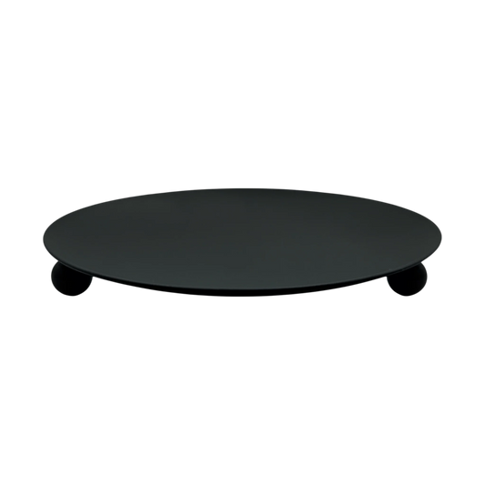 Lumenix Kerzenteller Schwarz Matt - 4er Set, Ø8,5 cm, Metall