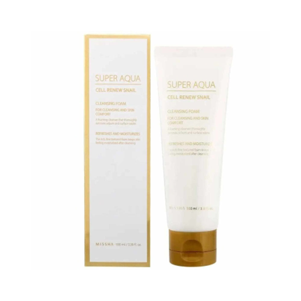 Missha Super Aqua Snail Schaum Feuchtigkeit - 100 ml, 3% Snail