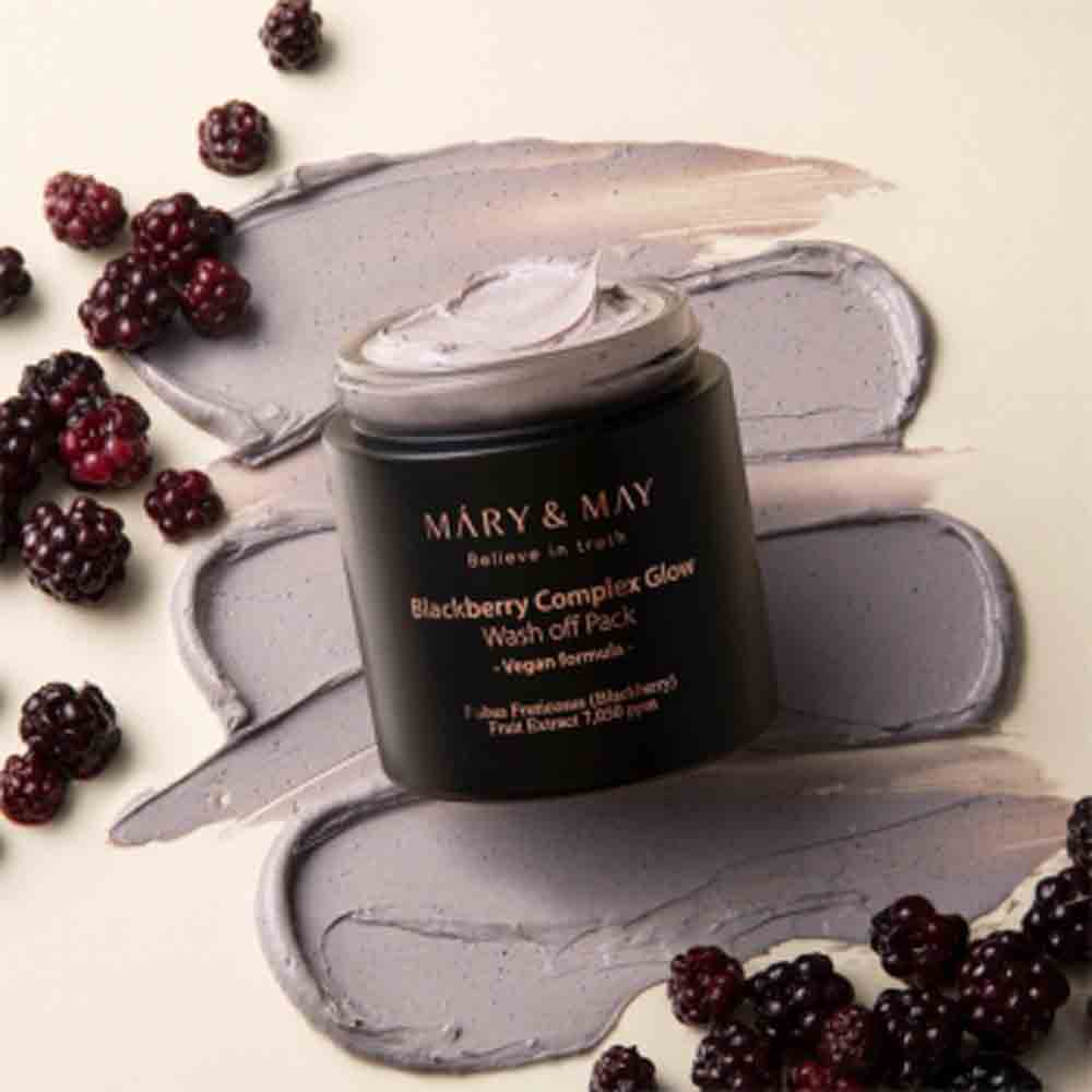 Mary&May Blackberry Glow Washoff Pack - Kapazität 125 g, Vegan, Alle Hauttypen