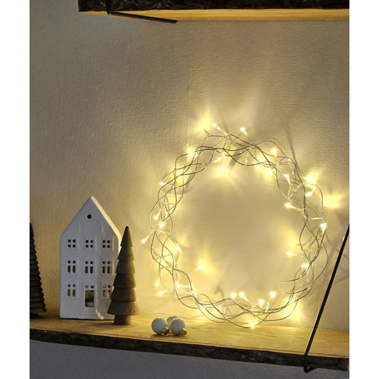LuxeLicht Weihnachtskranz LED Timer - 30 CM, 40 LEDs