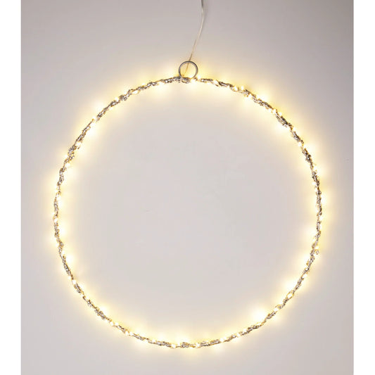 LuminaLED Kranz Batteriebetrieben Mit Timer - 120 LED, 30 Cm Warmweiß