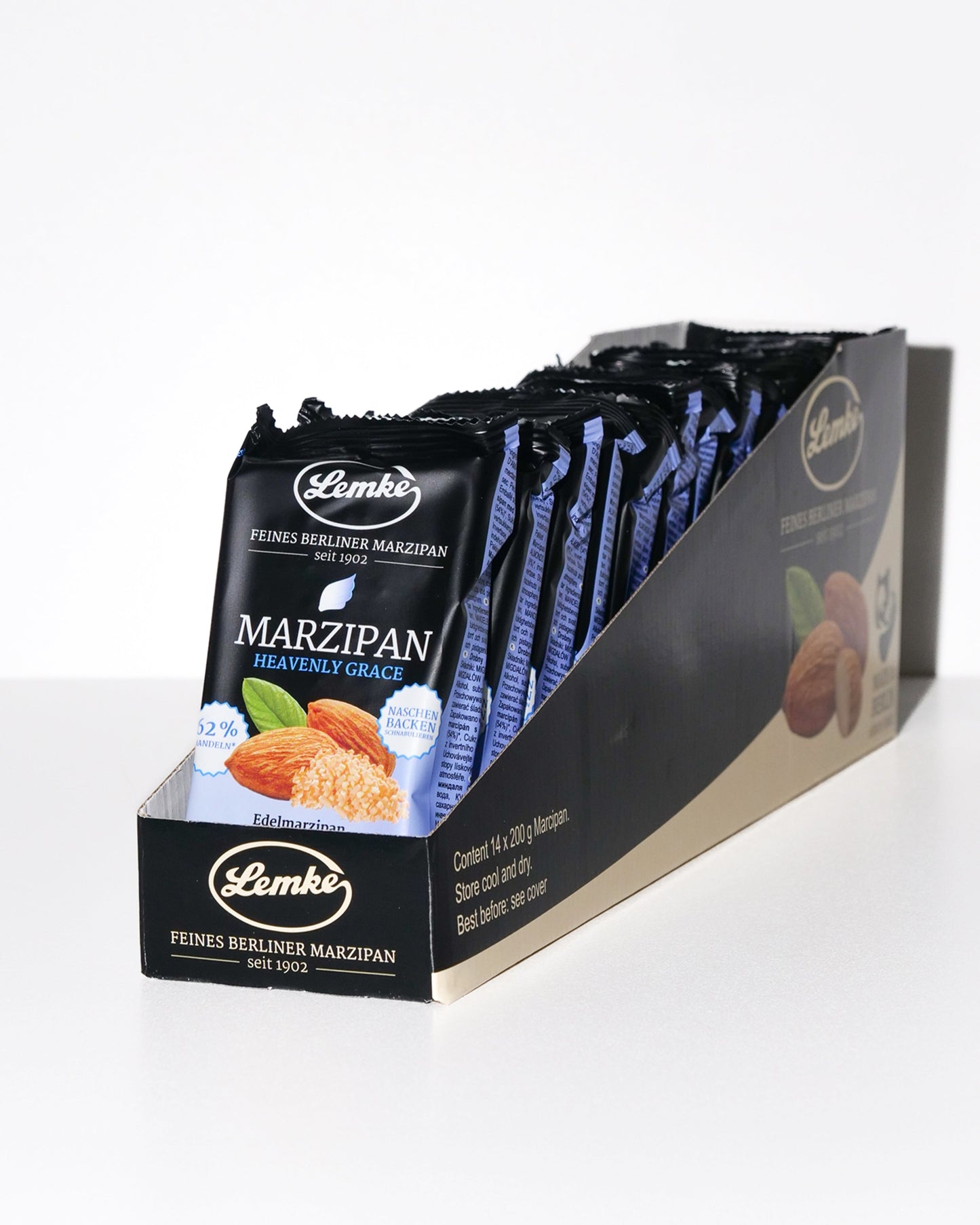 Marțipan Lemke Fine Berlin - 62% conținut de migdale, 8% bucăți de migdale, vegan