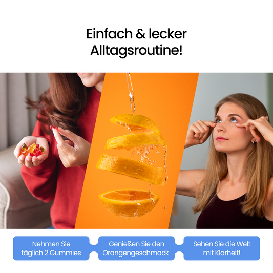 LuteinGlo Gummis Augenpflege - 5 Mg Lutein, Beta-Carotin 39 Mcg, Vegan