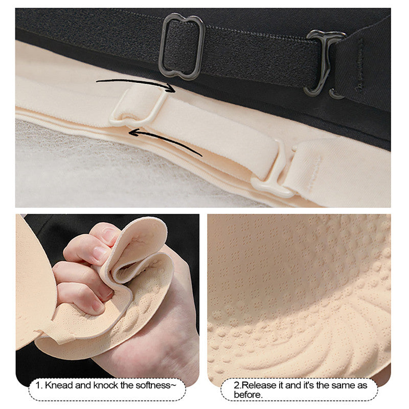 Oeak Unsichtbarer BH 2025 - Deep U Plunge BH trägerlos mit transparenten Trägern