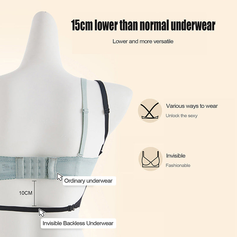 Oeak Unsichtbarer BH 2025 - Deep U Plunge BH trägerlos mit transparenten Trägern