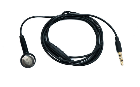 SYSTEM-S Mono In Ear Kopfhörer 120 cm AUX Klinke TRRS 3,5 mm Stecker Mikrofon