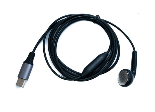 SYSTEM-S Mono In Ear Kopfhörer 120 cm USB 3.1 Typ C Stecker Mikrofon
