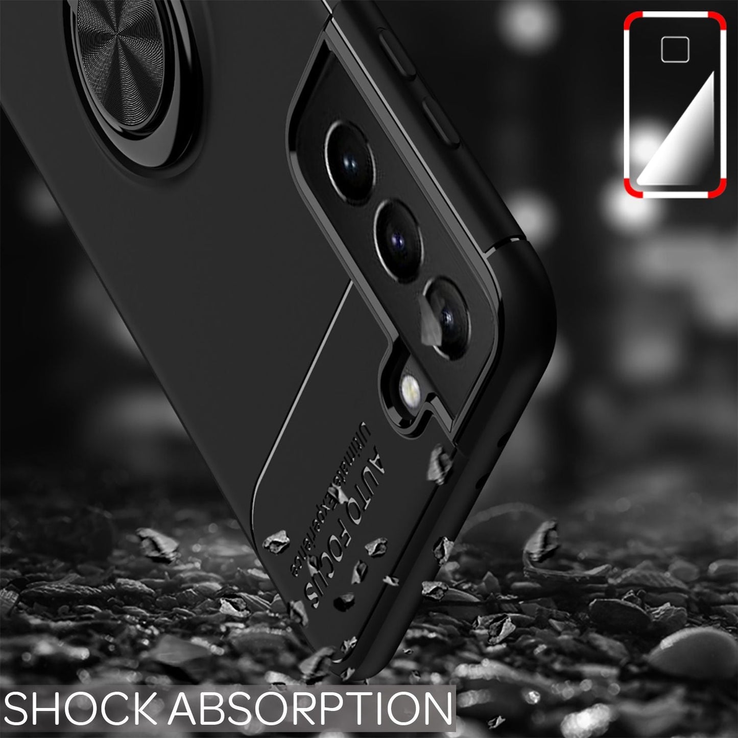 NALIA Ring Handy Hülle für Samsung Galaxy S21 Plus, Schutz Case Tasche Bumper