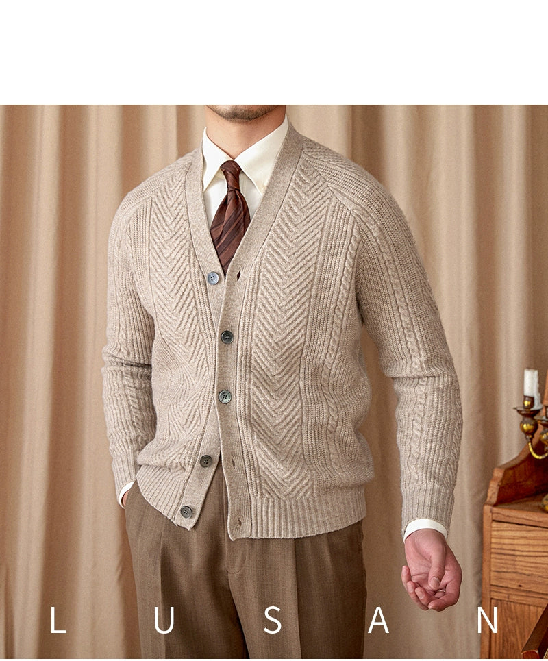 Heritage Vintage Wollcardigan V-Ausschnitt - Slim, Warm LXL