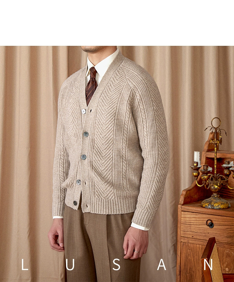Heritage Vintage Wollcardigan V-Ausschnitt - Slim, Warm LXL