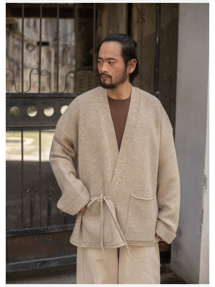 EMAIGICN MY1148 Gestrickter Kimono Cardigan - Größe M/L, Material Polyester/Viskose, Verschluss Ein-Knopf