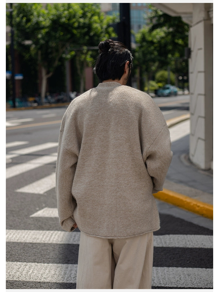 EMAIGICN MY1148 Gestrickter Kimono Cardigan - Größe M/L, Material Polyester/Viskose, Verschluss Ein-Knopf