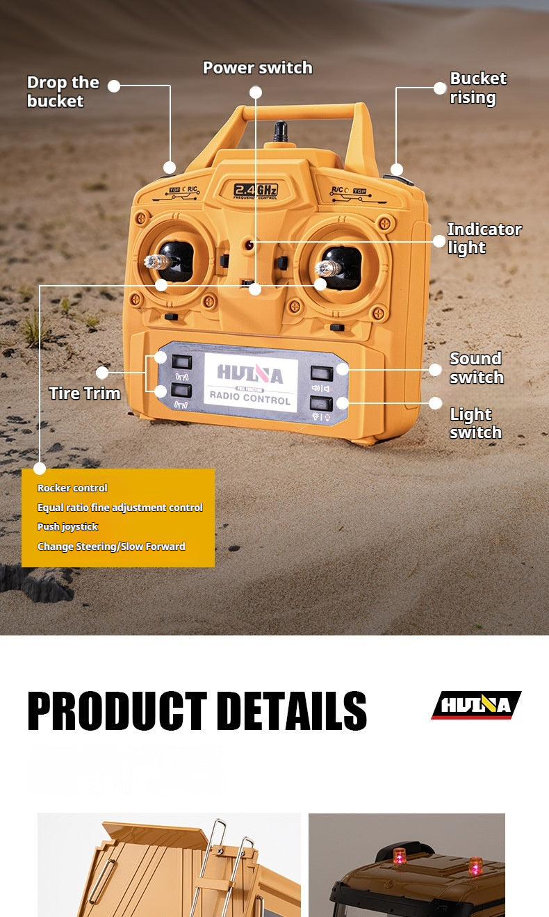 Camion basculant cu telecomandă YOQIDOLL 536 - 12 canale 1:14 8 roți