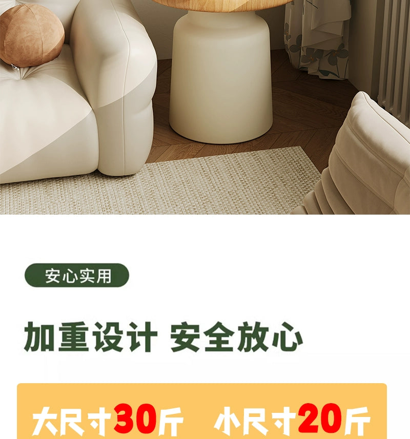 Creamy Wind Apartment Coffee Table Living Room Household Small Apartment Simplicity Iron Round Homestay Coffee Table Furniture