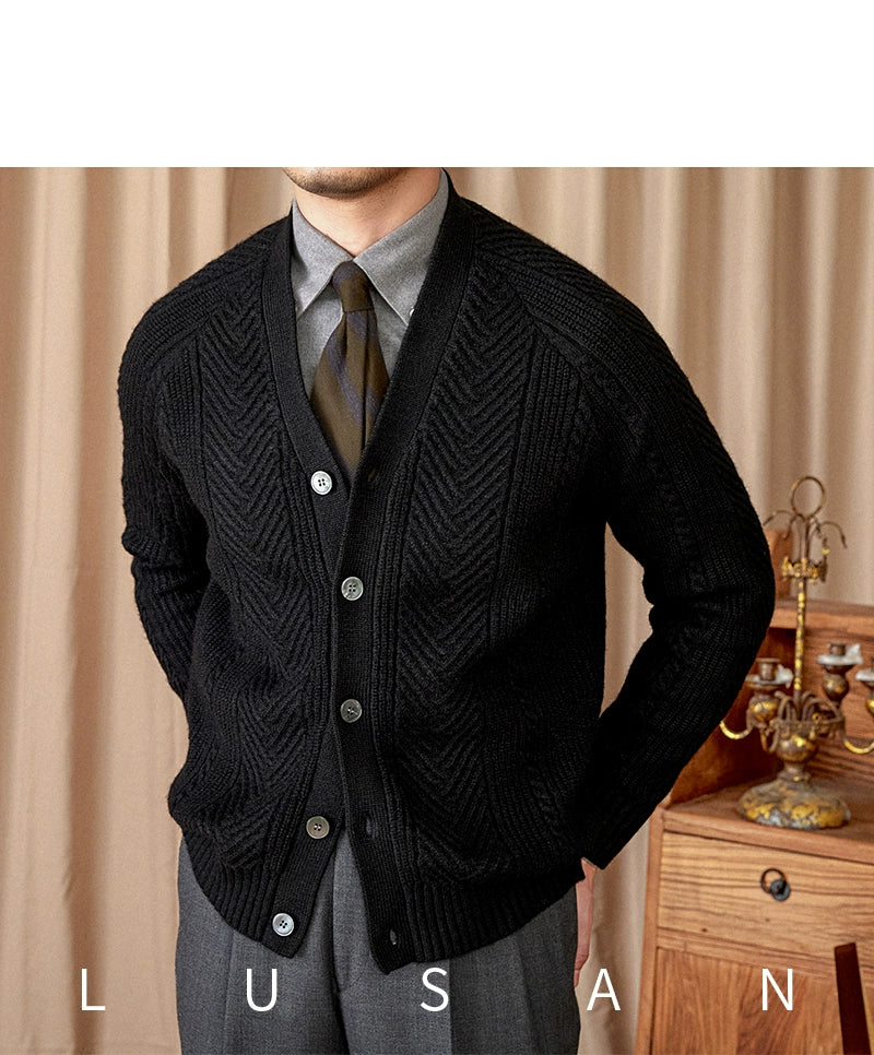 Heritage Vintage Wollcardigan V-Ausschnitt - Slim, Warm LXL