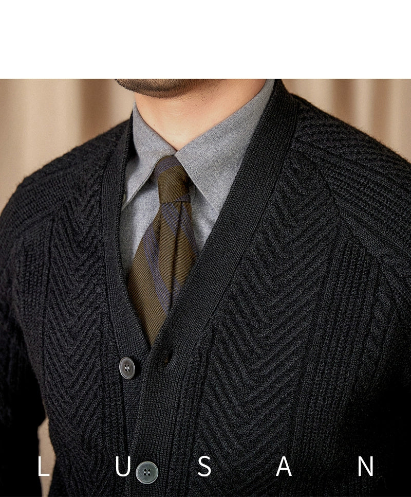 Heritage Vintage Wollcardigan V-Ausschnitt - Slim, Warm LXL