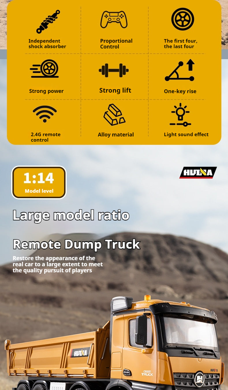 Camion basculant cu telecomandă YOQIDOLL 536 - 12 canale 1:14 8 roți