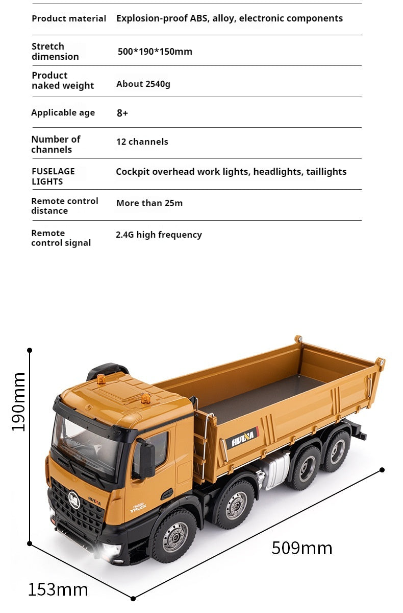 Camion basculant cu telecomandă YOQIDOLL 536 - 12 canale 1:14 8 roți