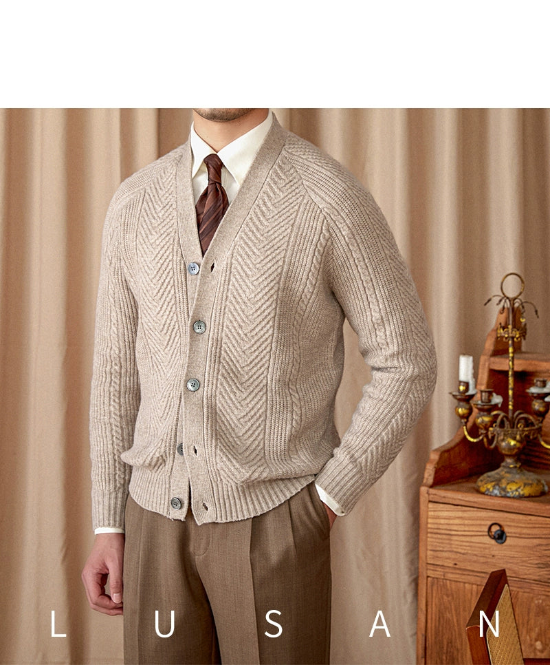 Heritage Vintage Wollcardigan V-Ausschnitt - Slim, Warm LXL