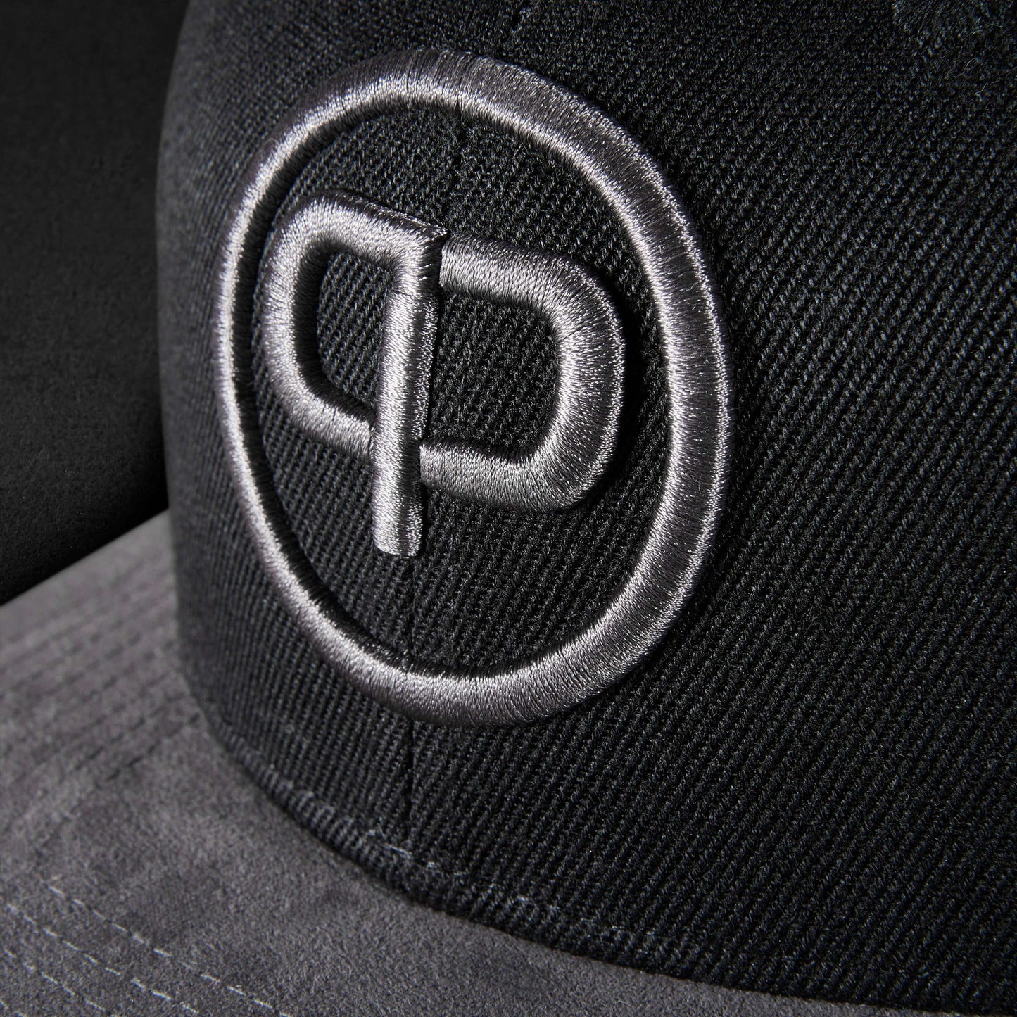 Snapback Cap - Black & Anthracite-Suede