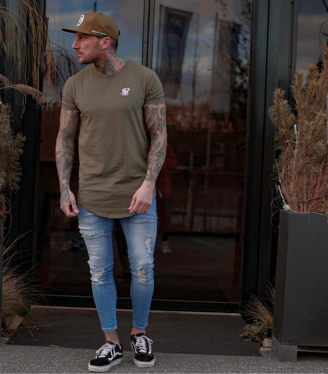 Snapback Cap - Khaki & White