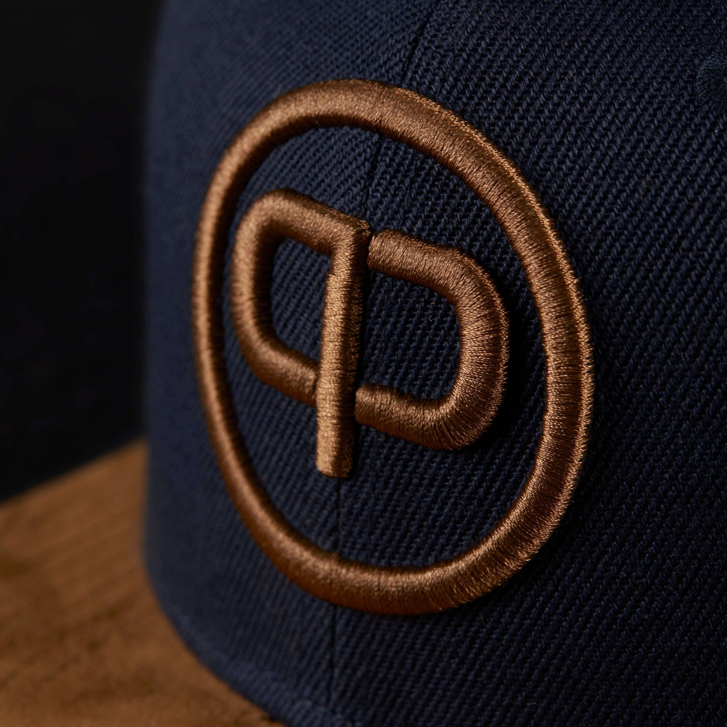 Snapback Cap - Navy Blue & Suede