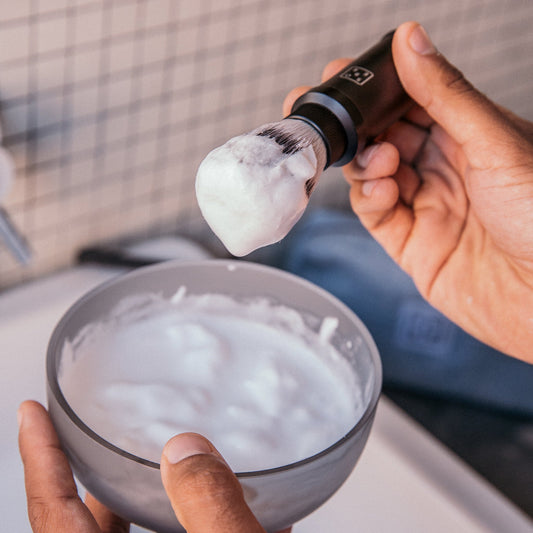 Rasierpinsel Aluminium schwarz