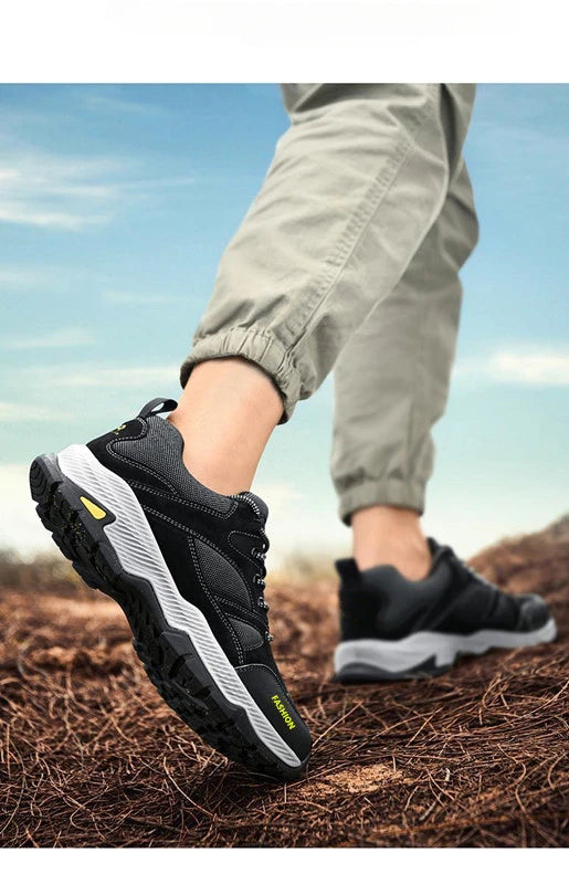 Men Sneakers Casual Breathable Hiking Walking Shoes Man Outdoor Fashion Leather Anti-slip Climbing Trekking Sneakers Footwears