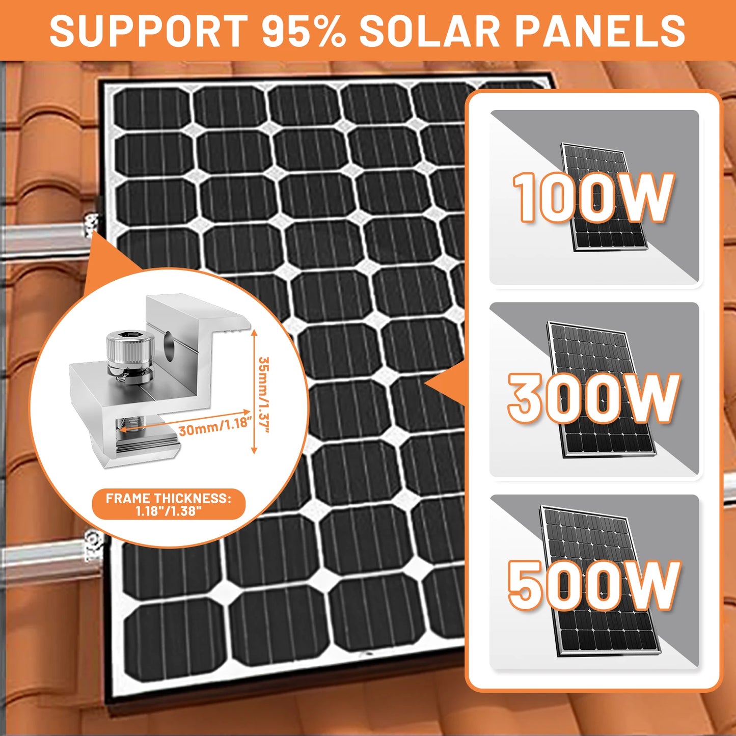 Solar-Montagesystem 2025 - CP-SETUNO Panel-Mounting-Set 300mm Aluminium Rail - Photovoltaik Befestigungssystem