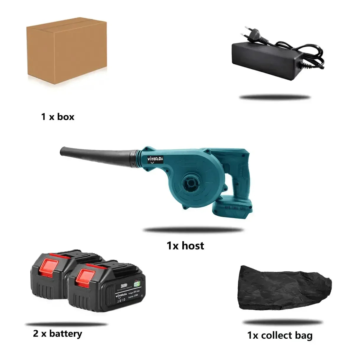 WOYOFADA 2in1 Akku Laubbläser - 18V Makita Kompatibel