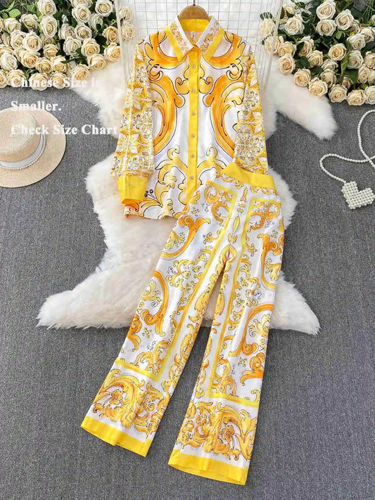 Jamerary Zweiteiler Herbstlila Taillenbund Weites Bein