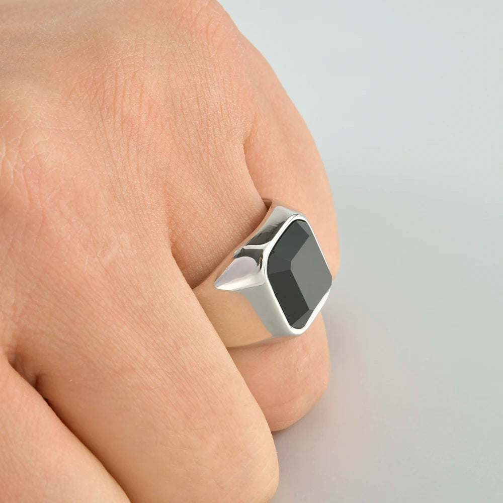 tajam BR231213 Glänzender Punk Ring - 316L Edelstahl 8mm