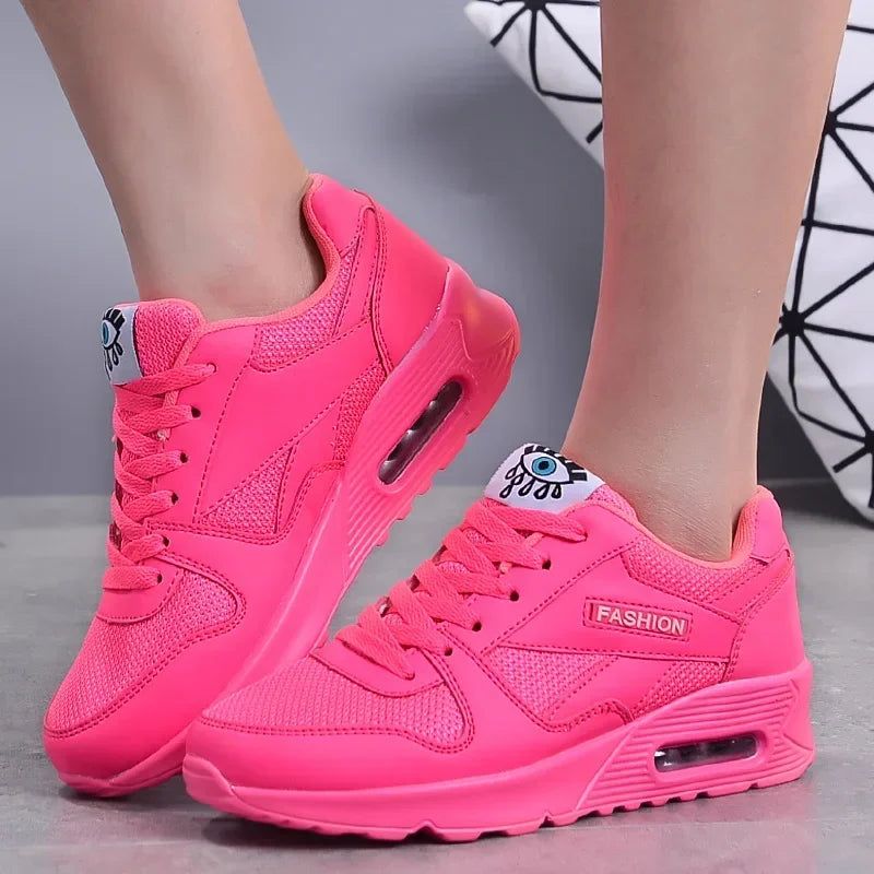 Fashion Air Wedge Platform Sneakers Women Korean Lace-up Casual Sports Shoes for Women's Size 34-44 Non Slip Travel Flats