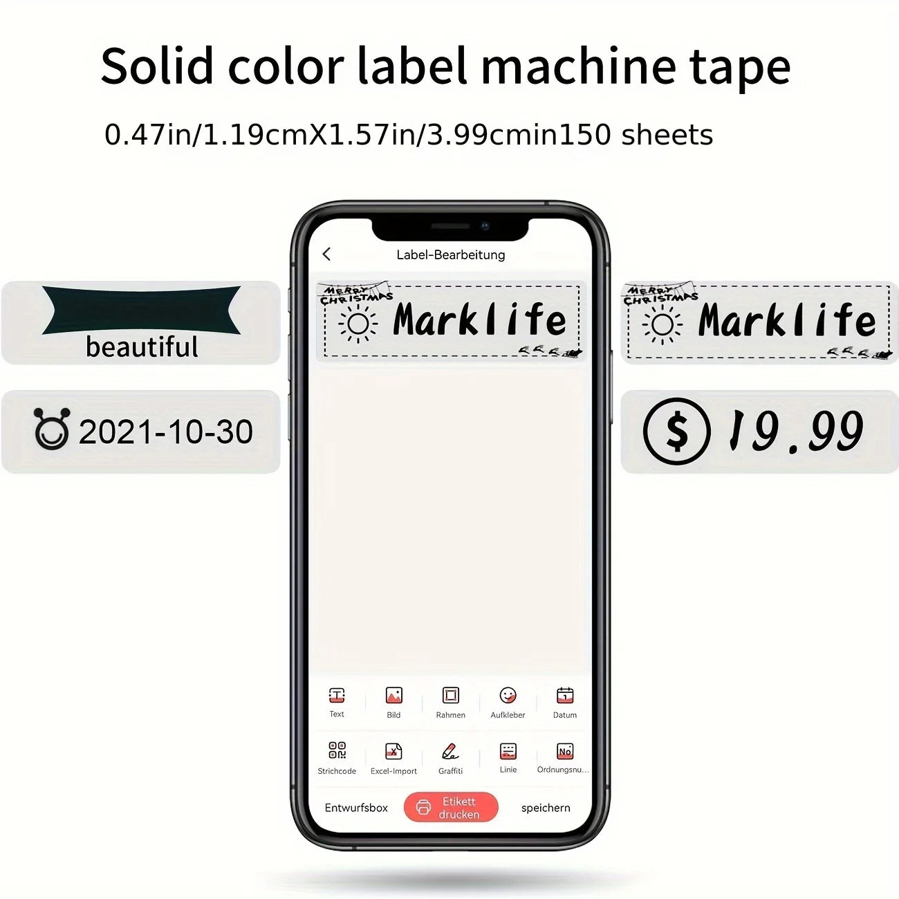 Label-Drucker 2025: Marklife D110-B21-P15 Bluetooth - Thermal Self-Adhesive Collection