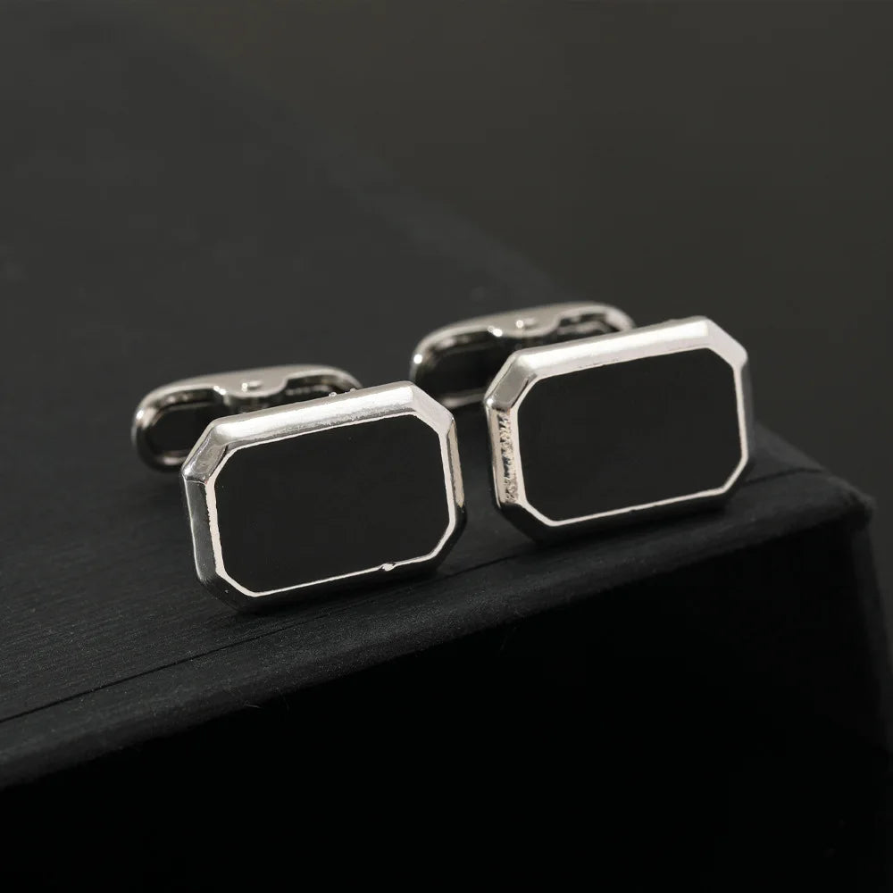 Locus Amazing Quadrat Manschettenknöpfe - Silber 12mm